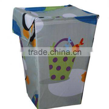 knock-down Square metal foldable polyester laundry hamper