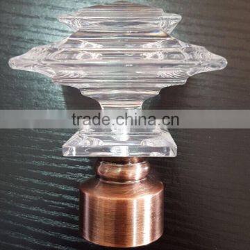 Acrylic/ Crystal Finial window curtain rod curtain tracks ROD DIAMETER 1" 5-8" 6-8" 1-2" 1-1/2"