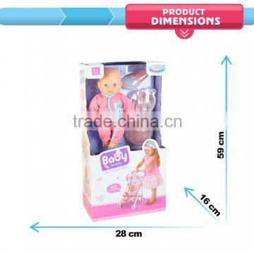 China Factory 2016 Baby Toys Child Toy Pet Stroller for Sale With Doll