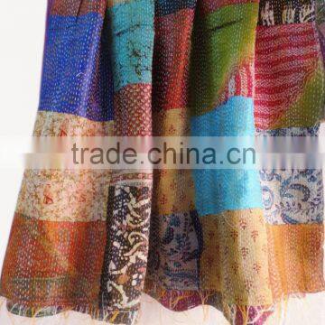 Indian Handmade Reversible Scarf Girls Neck Wrap Vintage Silk Women Fashionable Scarves