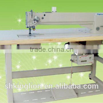 Long arm heavy duty compound feeding lockstitch sewing machine