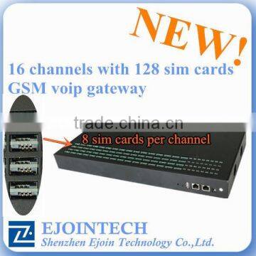 Good USSD!!!2014 Ejointech 16 ports 64 sim cards VOIP gsm gateway