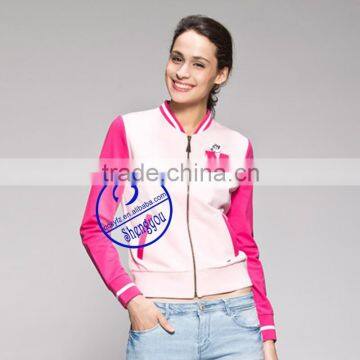 Custom 100% cotton womens printed baseball&softball wear jackets