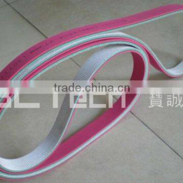 PVC conveyor belt with red rubber