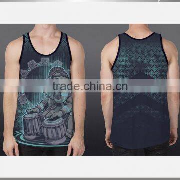 sublimation printed gym undershirt/fitness undershirt