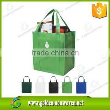 Promotion heat transfer printing non woven shopping bag/green color pp non-woven tote bags