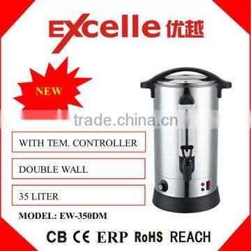 Large Capacity 35L Double layer Stainless Steel Electric Kettle / Hot Water Boiler for Hotel, Restaurant, Office, School