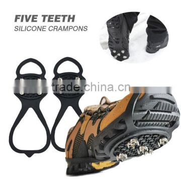 winter skiing Silicone ice grip & climbing ice crampons for shoes