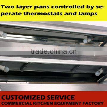 Counter Top Food Warming Showcase Stainless Steel Fast Food Display Equipment on Sale photo-3