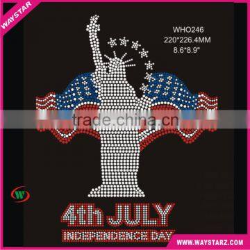 4th JULY Independ Each Year Clear Rhinestones Transfers