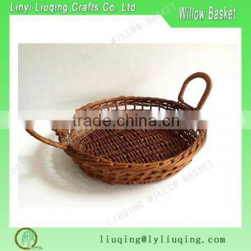 Round Woven Basket, Wicker Tray with Handles, Basket Serving Tray, Rose Petal Tray .jpg