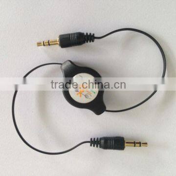 New Retractable extension cable 3.5mm male to female stereo audio cable with free sample