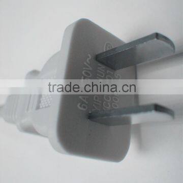 Chinese standard 2 flat pin 6A/ 250V electrical power plug