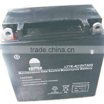 Maintenance free Motorcycle Batteries YTX7A-BS 12v 7ah