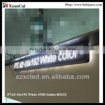 Two Sides P7.62-16x192 White SMD-3528 semi-outdoor LED message sign