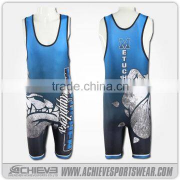 100% polyester wresting wear /fast-drying jumpsuit uniform /custom made wrestling jersey