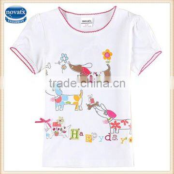(K6102) nova kids children clothes summer girl t-shirt 2015 new design for girl 2-6t
