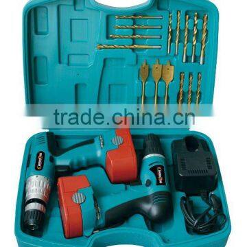 2PCS 18Volt Cordless Drill Set with BMC packing including 15pcs bits