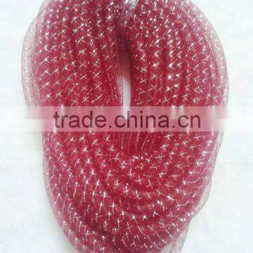 HOT SALE 10mm Burgundy Round Nylon net Mesh Tube Ribbon for Gift Wrapping Decorating