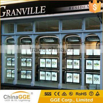 LED Illuminated Crystal Advertising LED Light Acrylic Light Box Suspended Hanging Real Estate Agent LED Window Display