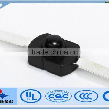 Flashlight push button switch with black plastic materials