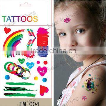 OEM &ODM colorful Children Temporary tattoo sticker