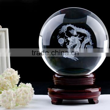 Custom crystal ball with 3d laser dargon