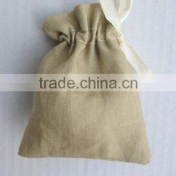 Camel French Linen Bags With Ribbon