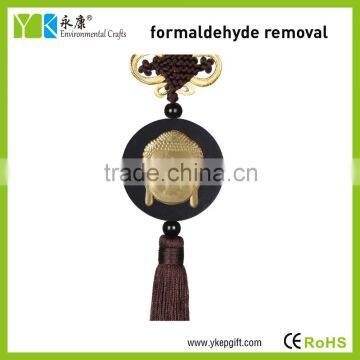 Hand carved and painted buddhism religious car hanging decorations with environmental friendly activated carbon