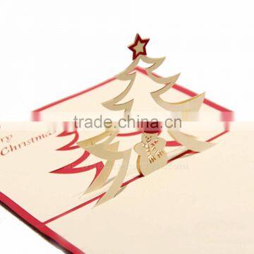 Handmade Card 3D Christmas Theme Tree Kirigami Birthday New Year Party Invitation Card Up Greeting Card Quality Choice photo-2