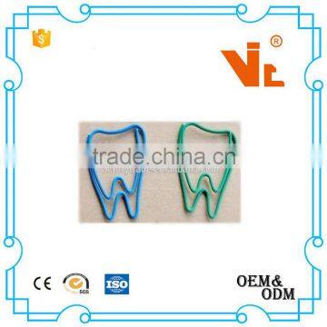 V-P247B Custom logo tooth shaped metal paper clips