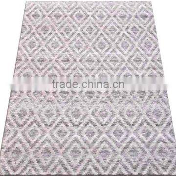 Jaquard Flat Weave Art Silk Rug With Canvas Backing