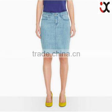 2015 women regular fit mid waist classic pencil skirt denim ladies latest fashion jeans JXQ856