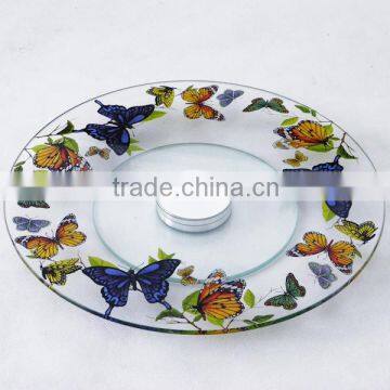 Hot selling customized rotating tempered glass lazy susan