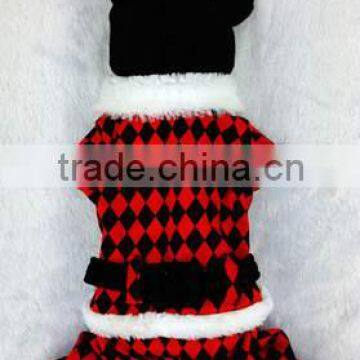 pet santa suit,black/red printing.