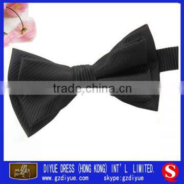 Men's polyester satin black bow tie