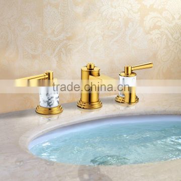 Deck Mounted 3 Holes Brass Bathroom Water Mixer