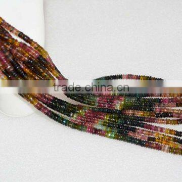 Multi Tourmaline 4 to 5mm Flat Faceted Tyre