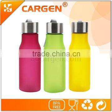 Custom logo 400ml frosted plastic sport water bottle