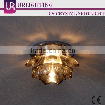 G9 Clear Lotus Crystal Down Lights /Spotlight With Chrome Base photo-4