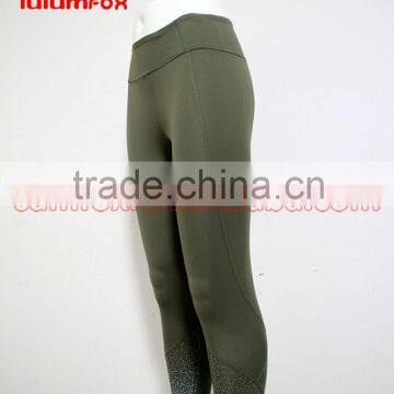 0040-1 OEM Tight Reflective 92%NYLON 8%SPANDEX Wholesale Women Designer Capri Pants