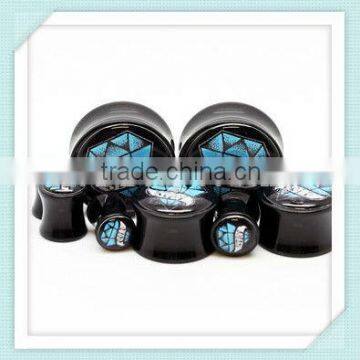 Popular! acrylic diamond logo plugs /tunnels body jewelry/jewellery piercing