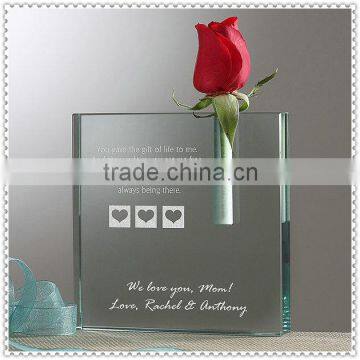 Jade Glass Engraved Vase For One Flower