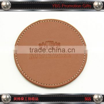 Promotional Gifts Embossed Blank Faux Leather Coaster