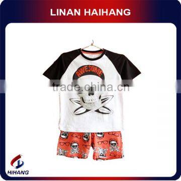 China best manufacturer hot sale skull prints boys sets