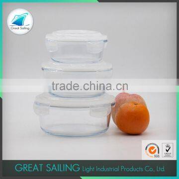 Heat resistant glass food storage containers with lid