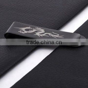 Fashion Stainless Steel Black Money Clip(KM10020)