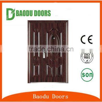 2016 new style cheap security exterior steel door commercial double steel doors
