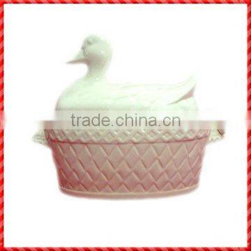 Duck shaped lovely durable porcelain soup tureen