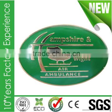 Free samples air ambulance metal enamel epoxy badge